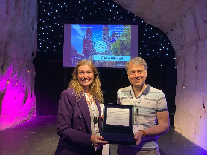 Valentine Georget and Thierry Rayna, winners of the Best Conference Paper Award at the New Business Models conference
