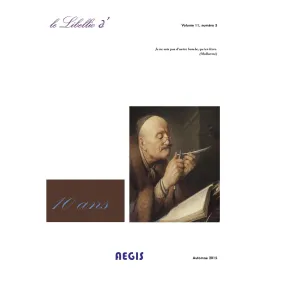 Le Libellio automne 2015 est arrivé: premier volume des 10 ans du Libellio